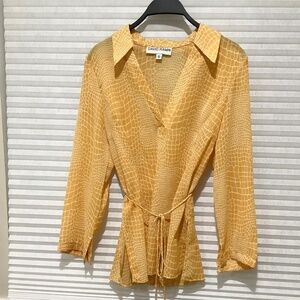 David Ramin snake skin belted blouse